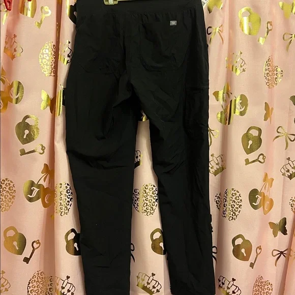Figs Black Joggers with Teal Drawstring - Picture 2 of 6